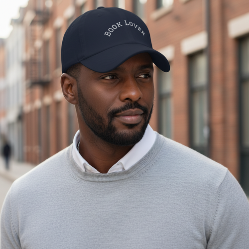 BOOK LOVER | Navy Hat, White Embroidery