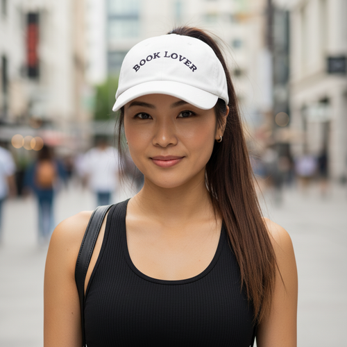 BOOK LOVER | White Hat, Black Embroidery