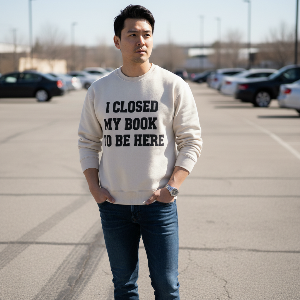 I CLOSED MY BOOK | White Sweatshirt