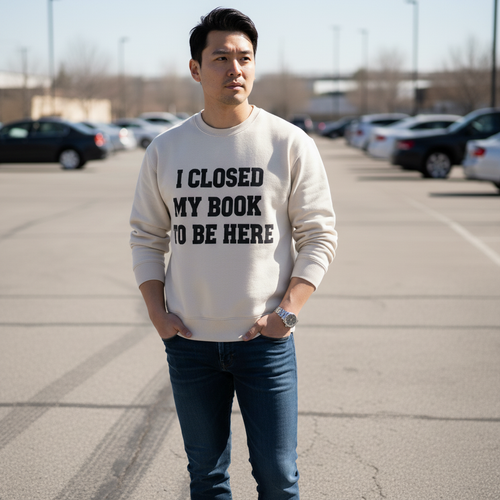 I CLOSED MY BOOK | White Sweatshirt