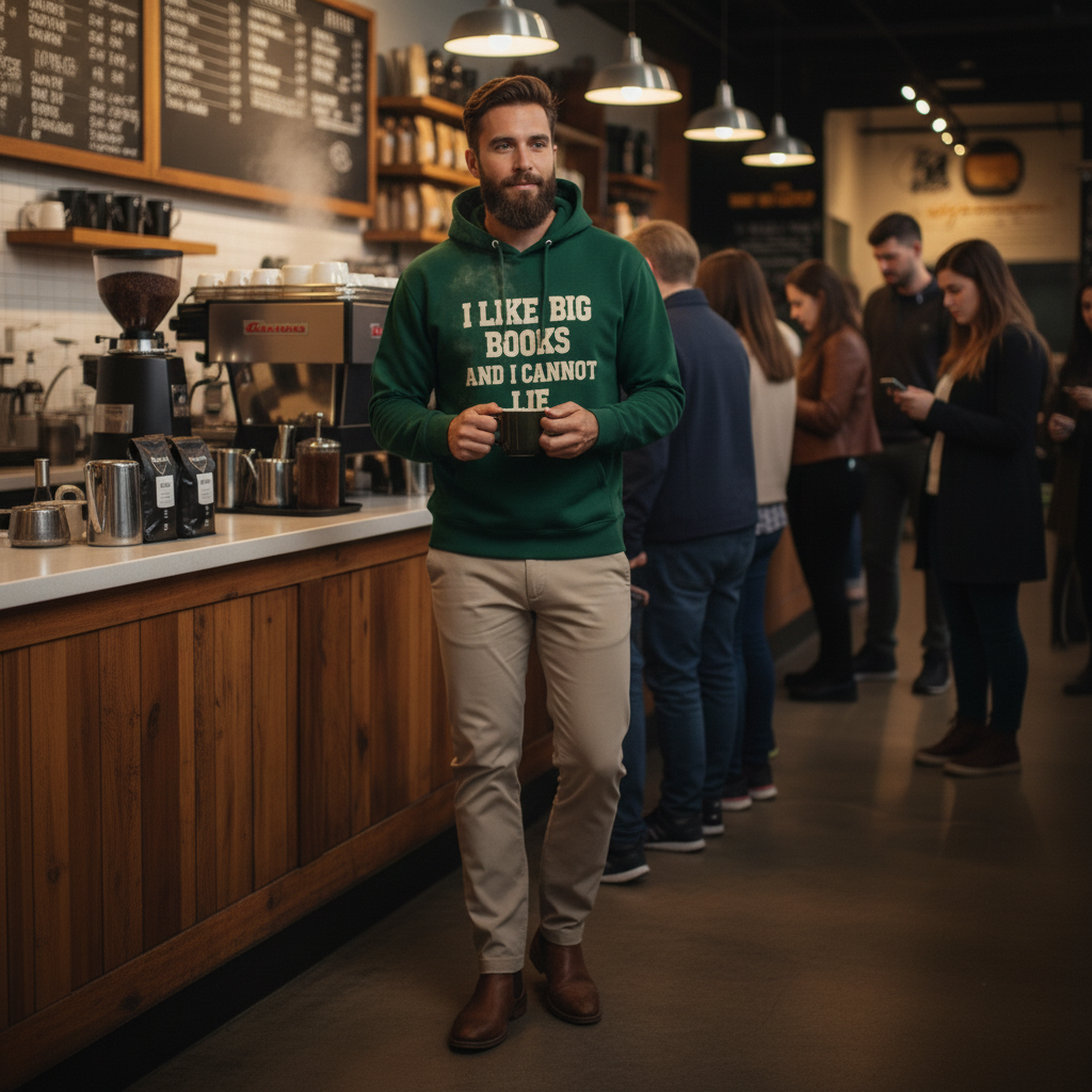 I LIKE BIG BOOKS | Green Hoodie