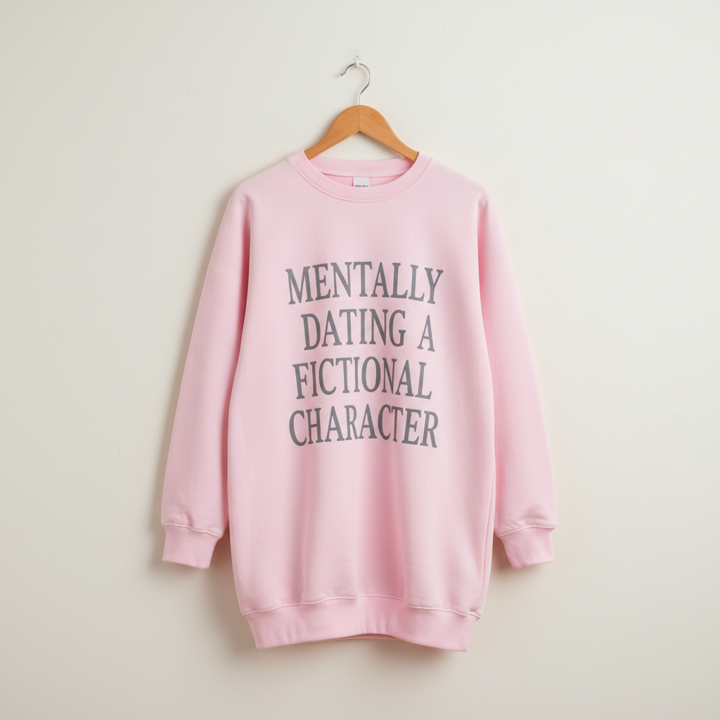 MENTALLY DATING A FICTIONAL CHARACTER | Pink Oversized Sweatshirt